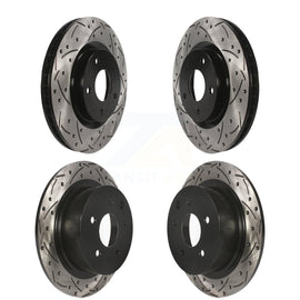 [Front+Rear] 2007-2012 Nissan Sentra SE-R Premium OE Drilled & Slotted Brake Rotor Kit For Max Performance Braking