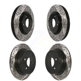 [Front+Rear] 2007-2012 Nissan Sentra SE-R Premium OE Drilled & Slotted Brake Rotor Kit For Max Performance Braking