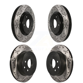 Front Rear Coated Drilled Slotted Disc Brake Rotors Kit For Nissan Rogue Select