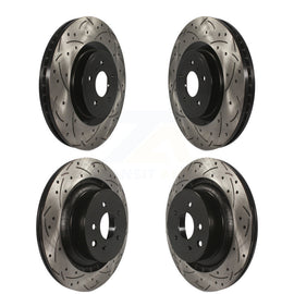 Front Rear Drilled Slot Disc Brake Rotors Kit For INFINITI G37 Nissan 370Z Q60 Z