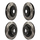 Front Rear Drilled Slot Disc Brake Rotors Kit For INFINITI G37 Nissan 370Z Q60 Z