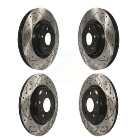 Front Rear Drilled Slot Brake Rotor Kit For Audi Q5 A6 With 345mm Diameter