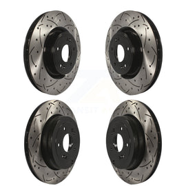 Front Rear Coated Drilled Slotted Disc Brake Rotor Kit For Hyundai Genesis Coupe