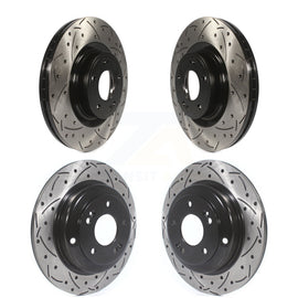 Front Rear Coated Drilled Slotted Disc Brake Rotor Kit For Hyundai Genesis Coupe