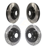 Front Rear Coated Drilled Slotted Disc Brake Rotor Kit For Hyundai Genesis Coupe