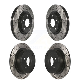Front Rear Coated Drilled Slotted Disc Brake Rotors Kit For Nissan Sentra Juke