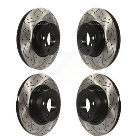 Front Rear Coated Drilled Slotted Disc Brake Rotors Kit For BMW X3 X4