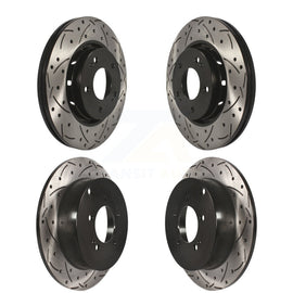 Front Rear Coated Drilled Slotted Disc Brake Rotors Kit For Mitsubishi Lancer