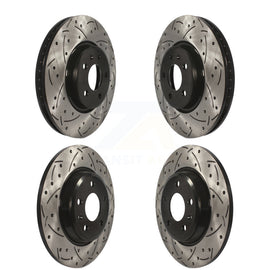 Front Rear Drill Slot Disc Brake Rotors Kit For Audi Q5 A4 A5 Quattro allroad A6