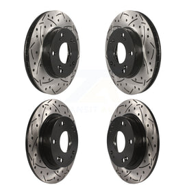 Front Rear Coated Drilled Slotted Disc Brake Rotor Kit For Honda Civic Acura ILX