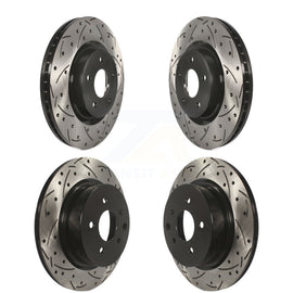 Front Rear Coated Drilled Slot Disc Brake Rotors Kit For INFINITI QX50 Nissan Z