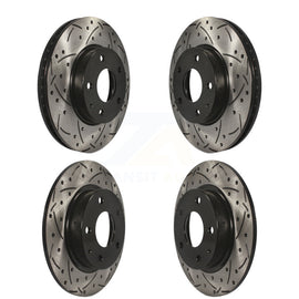 Front Rear Coated Drilled Slotted Disc Brake Rotors Kit For Mazda 3 CX-3 Sport