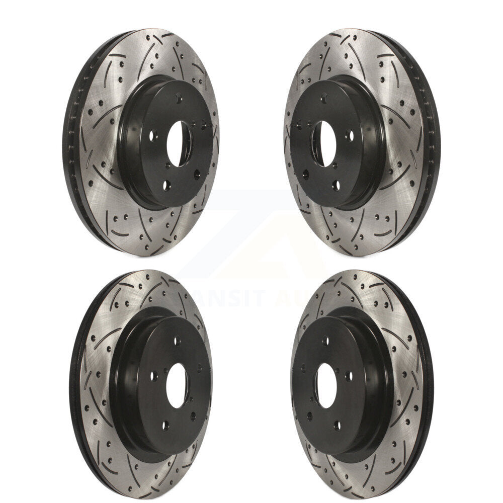 Front Rear Coat Drill Slot Disc Brake Rotor Kit For 2015-2019 Subaru Legacy 2.5L