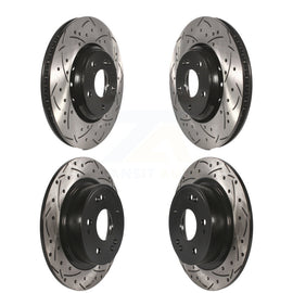 Front Rear Coated Drilled Slot Disc Brake Rotors Kit For Honda Accord Acura ILX