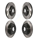Front Rear Coated Drilled Slot Disc Brake Rotors Kit For Honda Accord Acura ILX