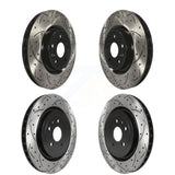 Front Rear Coated Drilled Slotted Disc Brake Rotors Kit For Chevrolet Camaro