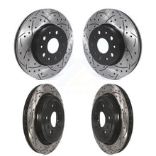 Charger l&#39;image dans la galerie, Front Rear Coated Drilled Slotted Disc Brake Rotors Kit For Cadillac CTS