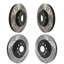 Charger l&#39;image dans la galerie, Front Rear Coated Drilled Slotted Disc Brake Rotors Kit For Volkswagen CC Passat