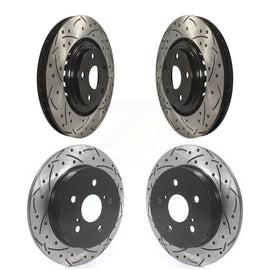 Front Rear Coated Drill Slot Disc Brake Rotors Kit For Lexus NX200t NX300 NX300h
