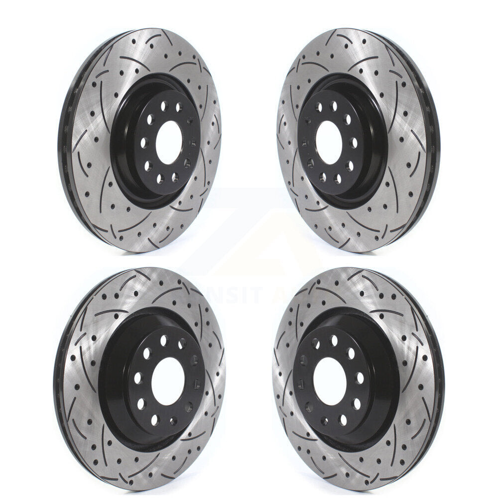 Front Rear Drilled Slot Brake Rotors Kit For Volkswagen GTI Audi Golf R S3 Q3 A3