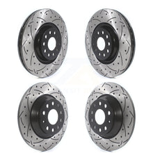 Charger l&#39;image dans la galerie, Front Rear Coated Drilled Slot Disc Brake Rotors Kit For Volkswagen Tiguan Jetta