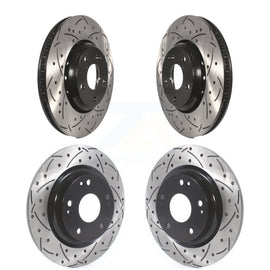 [Front+Rear] 2017-2020 Honda Civic Si Premium OE Drilled & Slotted Brake Rotor Kit For Max Performance Braking
