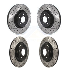 Charger l'image dans la galerie, Front Rear Coated Drilled Slotted Disc Brake Rotors Kit For Audi A4 Quattro