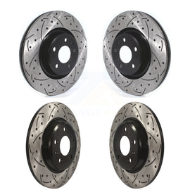Front Rear Coated Drilled Slotted Disc Brake Rotors Kit For Audi A4 Quattro