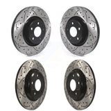 Front Rear Coated Drilled Slotted Disc Brake Rotors Kit For Audi A4 Quattro