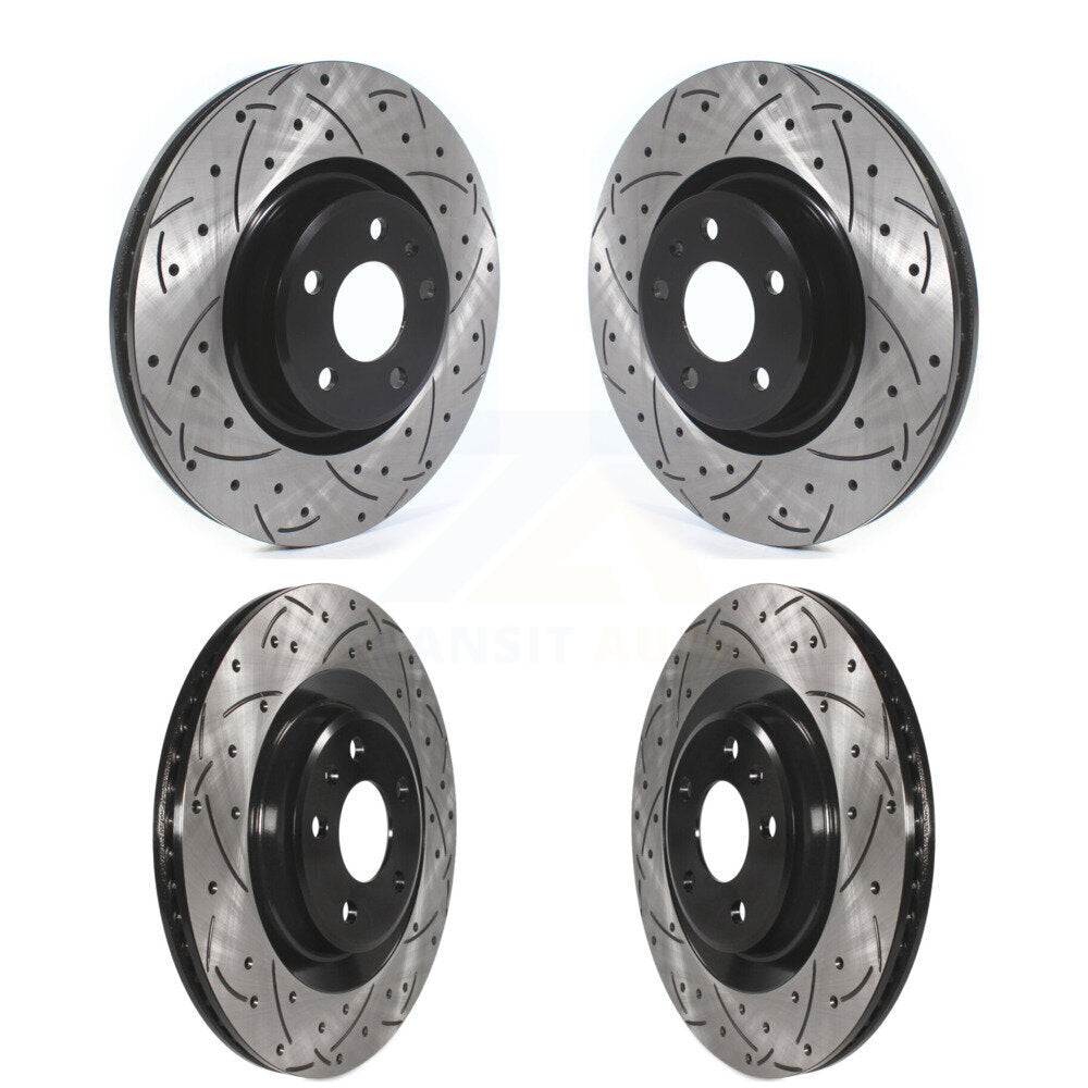 Front Rear Drilled Slot Brake Rotors Kit For Audi Q5 A5 Quattro A4 A6 Sportback