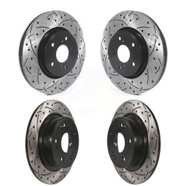 Front Rear Coated Drilled Slotted Disc Brake Rotors Kit For Honda Accord