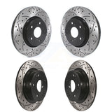 Front Rear Coated Drilled Slotted Disc Brake Rotors Kit For Honda Accord