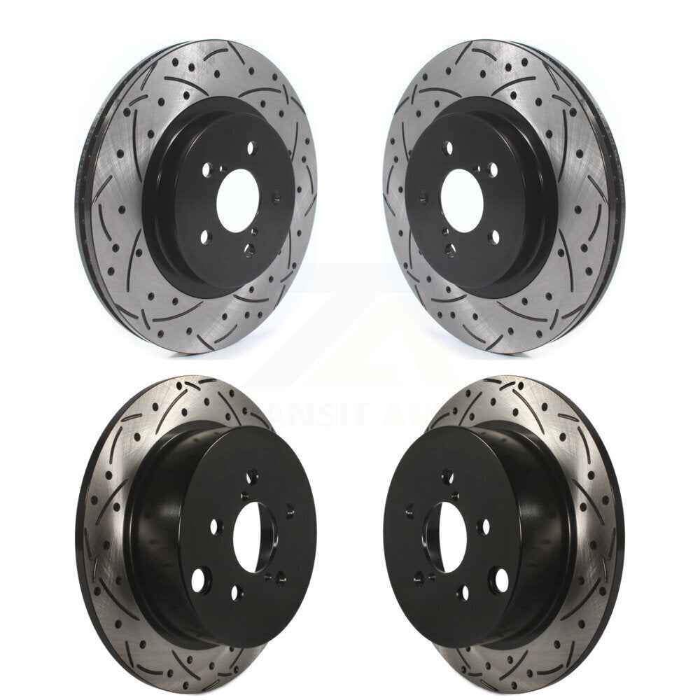 Front Rear Coated Drilled Slot Disc Brake Rotor Kit For Subaru Crosstrek Impreza