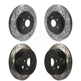 Front Rear Coated Drilled Slot Disc Brake Rotor Kit For Subaru Crosstrek Impreza