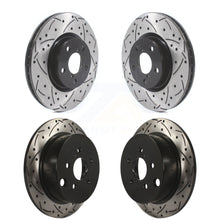 Charger l&#39;image dans la galerie, Front Rear Coated Drilled Slotted Disc Brake Rotors Kit For Subaru Impreza