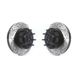 Front Coat Drill Slot Disc Brake Rotors Hub Pair For Ford F-250 Super Duty F-350