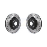 Front Drill Slot Disc Brake Rotor Pair For Chevrolet Camaro Cadillac CTS CT6 CT5