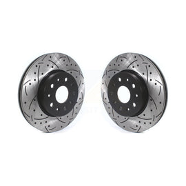 Front Drill Slot Disc Brake Rotor Pair For Chevrolet Camaro Cadillac CTS CT6 CT5