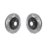 Front Drill Slot Disc Brake Rotor Pair For Honda CR-V Accord Acura Civic Integra