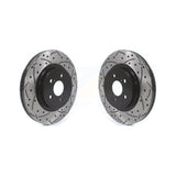 Front Coated Drilled Slotted Disc Brake Rotors Pair For Subaru Crosstrek Impreza