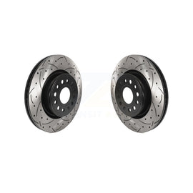 Front Coated Drilled Slotted Disc Brake Rotors Pair For Ram 1500