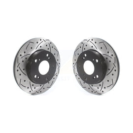 Front Coated Drilled Slot Disc Brake Rotors Pair For Honda Civic Acura RSX CR-Z