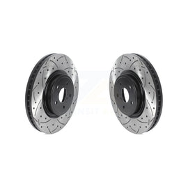 Front Coated Drill Slot Disc Brake Rotor Pair For Subaru Forester Outback Legacy