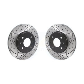 Front Coated Drilled Slotted Disc Brake Rotors Pair For Hyundai Accent Kia Rio