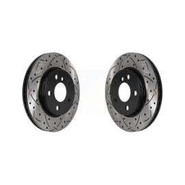 Front Coated Drilled Slotted Disc Brake Rotors Pair For Mini Cooper