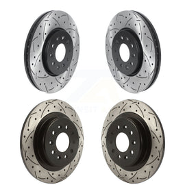 Front Rear Coated Drilled Slotted Disc Brake Rotors Kit For Buick Envision