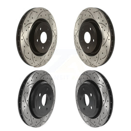 Front Rear Drill Slot Disc Brake Rotor Kit For Jeep Grand Cherokee Dodge Durango