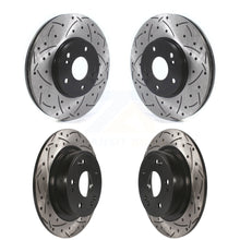 Charger l&#39;image dans la galerie, Front Rear Coated Drilled Slot Disc Brake Rotors Kit For Honda Accord Acura TSX