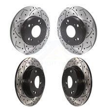 Load image into Gallery viewer, Front Rear Coated Drilled Slotted Disc Brake Rotors Kit For Honda Civic