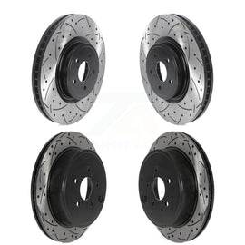 Front Rear Coated Drilled Slotted Disc Brake Rotor Kit For Subaru Outback Legacy